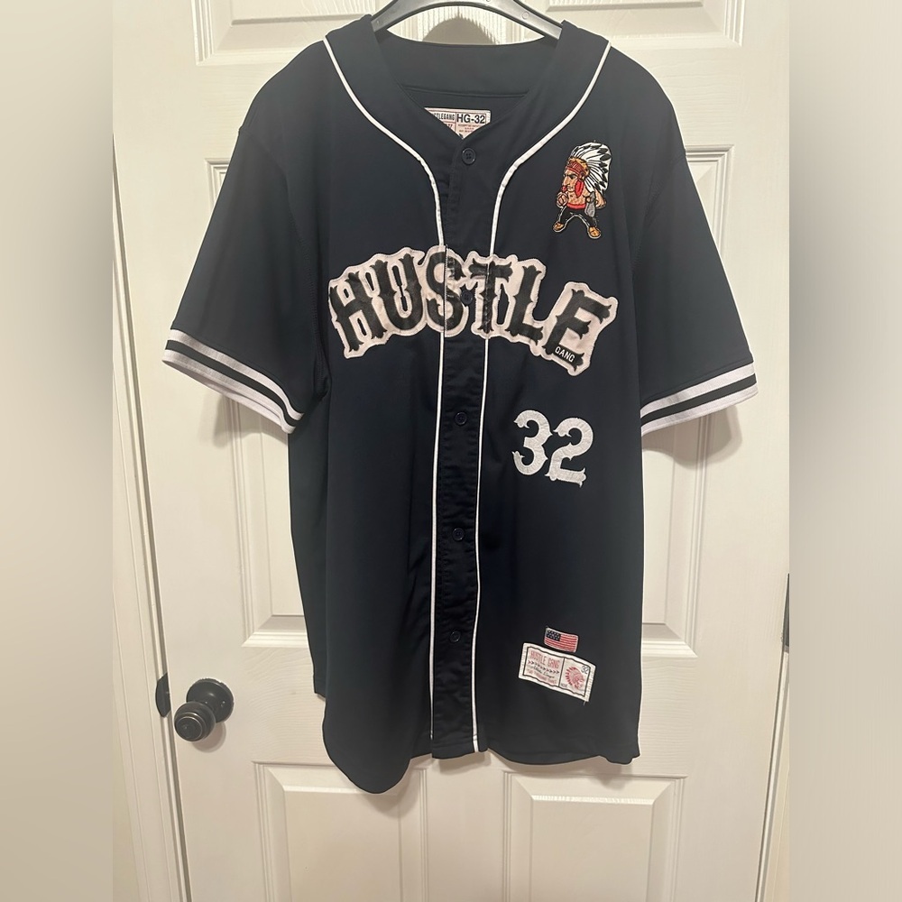 Hustle Gang Block By Block Button Up Jersey Size … - image 1